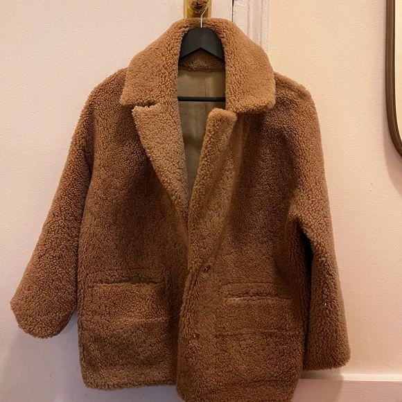 BA&SH reversible suede/teddy/shearling jacket - Picture 2 of 6